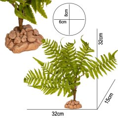 Umelá papraď do terária Terrario – 32 × 15 × 32 cm