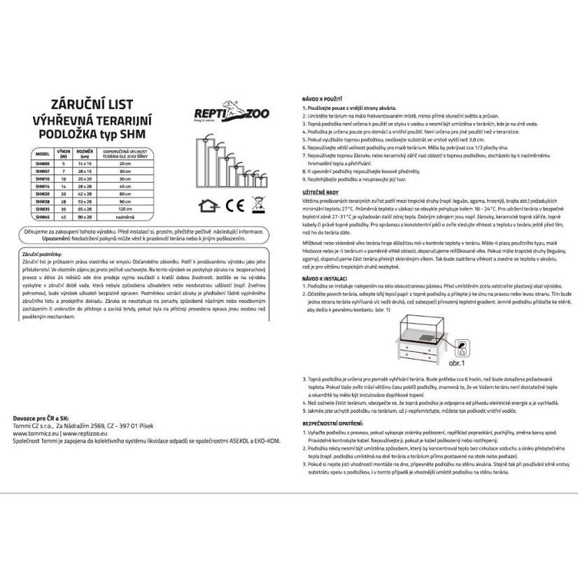 Topná podložka SHM 28 W (53 × 28 cm)