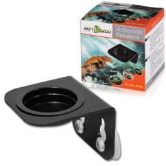 Terarijní stromové krmítko s miskou, 8 × 8 × 6,2 cm (černé)